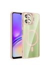 Galaxy A06 Kılıf Standlı ve Kamera Lens Hediyeli M-Safe Şarj Özellikli Zore Etro Kapak