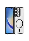 Galaxy A35 Kılıf Standlı ve Kamera Lens Hediyeli M-Safe Şarj Özellikli Zore Etro Kapak