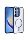 Galaxy A35 Kılıf Standlı ve Kamera Lens Hediyeli M-Safe Şarj Özellikli Zore Etro Kapak