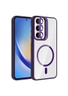 Galaxy A35 Kılıf Standlı ve Kamera Lens Hediyeli M-Safe Şarj Özellikli Zore Etro Kapak