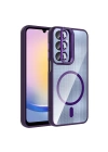 Galaxy A36 Kılıf Standlı ve Kamera Lens Hediyeli M-Safe Şarj Özellikli Zore Etro Kapak
