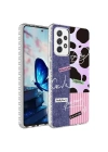 Galaxy A72 Kılıf Airbag Kenarlı Renkli Desenli Silikon Zore Elegans Kapak