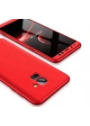 Galaxy A8 Plus 2018 Kılıf Zore 360 3 Parçalı Rubber Kapak