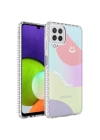 Galaxy M22 Kılıf Airbag Kenarlı Renkli Desenli Silikon Zore Elegans Kapak