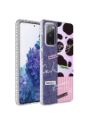 Galaxy S20 FE Kılıf Airbag Kenarlı Renkli Desenli Silikon Zore Elegans Kapak