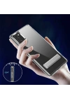 Galaxy S20 FE Kılıf Standlı Şeffaf Silikon Zore L-Stand Kapak