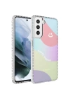 Galaxy S21 FE Kılıf Airbag Kenarlı Renkli Desenli Silikon Zore Elegans Kapak