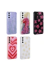Galaxy S21 FE Kılıf Simli Desenli Kamera Korumalı Parlak Zore Popy Kapak