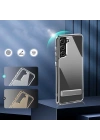 Galaxy S21 FE Kılıf Standlı Şeffaf Silikon Zore L-Stand Kapak