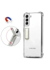 Galaxy S21 Plus Kılıf Zore Standlı Süper Silikon Kapak