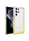 Galaxy S22 Ultra Kılıf Simli ve Renk Geçiş Tasarımlı Lens Korumalı Zore Park Kapak