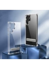 Galaxy S22 Ultra Kılıf Standlı Şeffaf Silikon Zore L-Stand Kapak