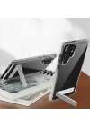 Galaxy S22 Ultra Kılıf Standlı Şeffaf Silikon Zore L-Stand Kapak