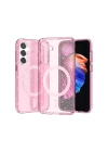 Galaxy S23 FE Kılıf M-safe Şarj Özellikli Parlayan Simli Saydam Renkli Zore Allstar Kapak