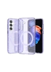 Galaxy S23 FE Kılıf M-safe Şarj Özellikli Parlayan Simli Saydam Renkli Zore Allstar Kapak
