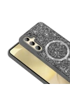 Galaxy S24 FE Kılıf Pırlanta Tasarımlı M-safe Şarj Özellikli Zore Mozaik Silikon Kapak