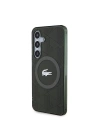 Galaxy S24 Kılıf Lacoste Orjinal Lisanslı M-safe Şarj Özellikli Çift Katmanlı Timsah Logolu Blend Monogram Kapak