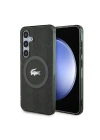 Galaxy S24 Kılıf Lacoste Orjinal Lisanslı M-safe Şarj Özellikli Çift Katmanlı Timsah Logolu Blend Monogram Kapak
