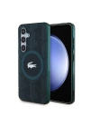 Galaxy S24 Kılıf Lacoste Orjinal Lisanslı M-safe Şarj Özellikli Çift Katmanlı Timsah Logolu Blend Monogram Kapak