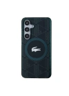 Galaxy S24 Kılıf Lacoste Orjinal Lisanslı M-safe Şarj Özellikli Çift Katmanlı Timsah Logolu Blend Monogram Kapak