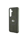 Galaxy S24 Kılıf Lacoste Orjinal Lisanslı M-safe Şarj Özellikli Çift Katmanlı Timsah Logolu Blend Monogram Kapak