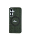 Galaxy S24 Kılıf Lacoste Orjinal Lisanslı M-safe Şarj Özellikli Çift Katmanlı Timsah Logolu Blend Monogram Kapak