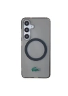 Galaxy S24 Kılıf Lacoste Orjinal Lisanslı M-safe Şarj Özellikli Transparan Timsah Logo Baskılı Kapak