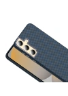 Galaxy S24 Kılıf M-safe Şarj Özellikli Karbon Fiber Görünümlü Zore Gros Kapak