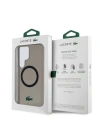 Galaxy S24 Ultra Kılıf Lacoste Orjinal Lisanslı M-safe Şarj Özellikli Transparan Timsah Logo Baskılı Kapak