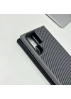 Galaxy S24 Ultra Kılıf M-safe Şarj Özellikli Karbon Fiber Görünümlü Zore Troy Kapak