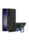 Galaxy S24 Wireless Şarj Özellikli Zore Kıpta Standlı M-safe Silikon Kapak