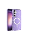 Galaxy S25 Plus Kılıf M-safe Şarj Özellikli Parlayan Simli Saydam Renkli Zore Allstar Kapak