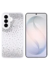 Galaxy S26 Kılıf Airbag Tasarımlı Damla Taşlı Şeffaf Zore Pera Silikon Kapak