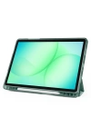 Galaxy Tab A11 Plus Kılıf Zore Tri Folding Kalem Bölmeli Standlı Kılıf