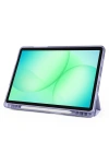 Galaxy Tab A11 Plus Kılıf Zore Tri Folding Kalem Bölmeli Standlı Kılıf