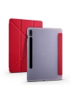 Galaxy Tab S7 Plus T970 Kılıf Zore Tri Folding Kalem Bölmeli Standlı Kılıf