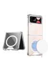 Galaxy Z Flip 3 Kılıf Wireless Şarj Özellikli Airbagli Zore Kıpta Anti Shock M-safe Kapak