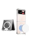Galaxy Z Flip 4 Kılıf Wireless Şarj Özellikli Airbagli Zore Kıpta Anti Shock M-safe Kapak