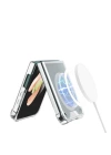 Galaxy Z Flip 4 Kılıf Wireless Şarj Özellikli Airbagli Zore Kıpta Anti Shock M-safe Kapak