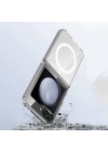 Galaxy Z Flip 6 Kılıf M-safe Şarj Özellikli Şeffaf Sert PC Zore Embos Kapak