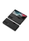 Galaxy Z Fold 4 Kılıf Karbonfiber Arka Yüzey Zore Kartlıklı Kıpta Silikon Kapak
