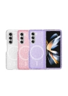 Galaxy Z Fold 6 Kılıf M-safe Şarj Özellikli Parlayan Simli Saydam Renkli Zore Allstar Kapak