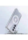Galaxy Z Fold 6 Kılıf M-safe Şarj Özellikli Şeffaf Sert PC Zore Embos Kapak