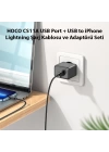 HOCO CS11A USB Port + USB to iPhone Lightning Şarj Kablosu ve Adaptörü Seti