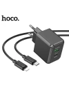 HOCO CS14A Ocean PD20W+QC3.0  Girişli Hızlı Şarj Başlığı Ve Type-C To iPhone Lightning Kablo