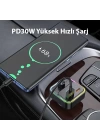 Hoco E81 Dijital Göstergeli Kablosuz Araç içi FM Transmitter + USB-PD30W Hızlı Şarj Aleti