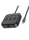 Hoco HB31 4in1 Type-C to 4x USB3.0 HUB Çevirici Dönüştürücü Adaptör 0.2m