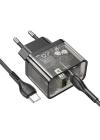 HOCO N34 PD20W USB+Type-C + Type-C Kablo Hızlı Şarj Adaptör Seti