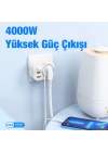 HOCO NS3 Multifonksiyonel Type-C + 2 USB + 240V Mega Hızlı Şarj Adaptörü Priz