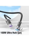HOCO U118 Döner Başlıklı 100W USB to Type-C Hızlı Şarj ve Veri Kablosu